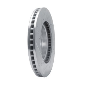 Lexus CT200h Brake Rotor (1) - Front Left - R1 Concepts - Drilled & Slotted - Silver - `10-`17